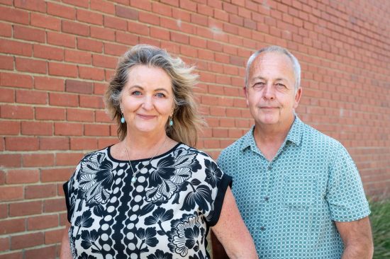Lisa and blair, reset today TRTP practitioners standing in front of a brick wall